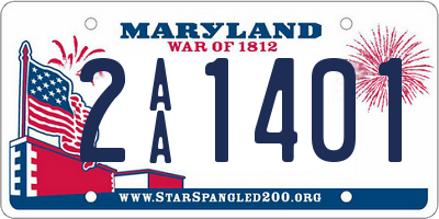 MD license plate 2AA1401