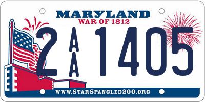 MD license plate 2AA1405