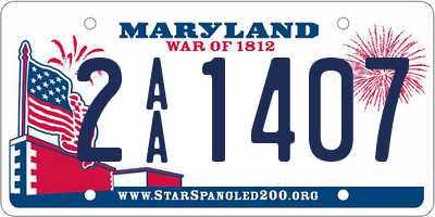 MD license plate 2AA1407
