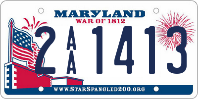MD license plate 2AA1413