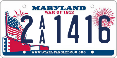 MD license plate 2AA1416