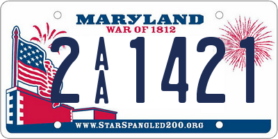 MD license plate 2AA1421
