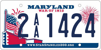 MD license plate 2AA1424
