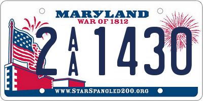 MD license plate 2AA1430