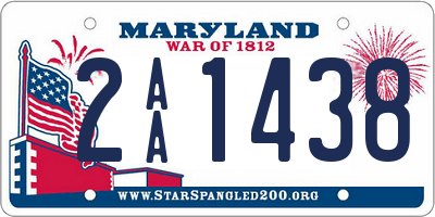 MD license plate 2AA1438