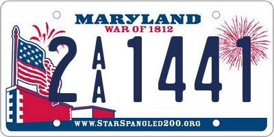 MD license plate 2AA1441