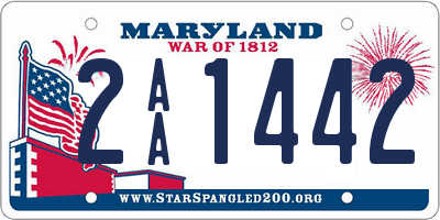 MD license plate 2AA1442