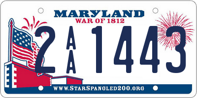 MD license plate 2AA1443