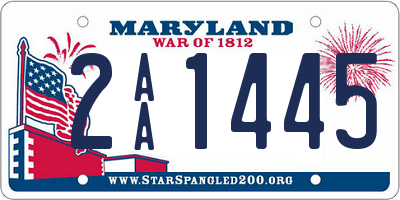 MD license plate 2AA1445