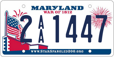 MD license plate 2AA1447