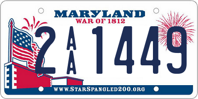 MD license plate 2AA1449