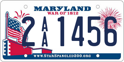 MD license plate 2AA1456