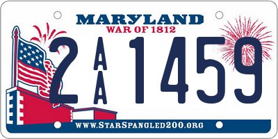 MD license plate 2AA1459