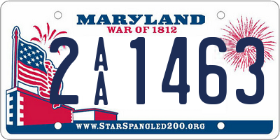 MD license plate 2AA1463