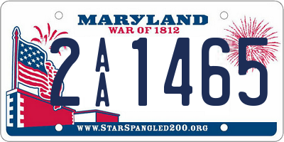 MD license plate 2AA1465