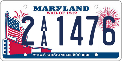 MD license plate 2AA1476