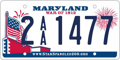 MD license plate 2AA1477