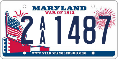 MD license plate 2AA1487