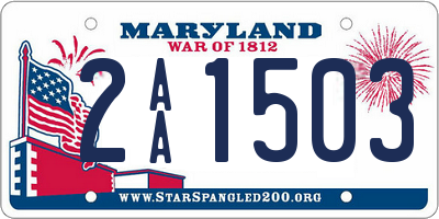 MD license plate 2AA1503