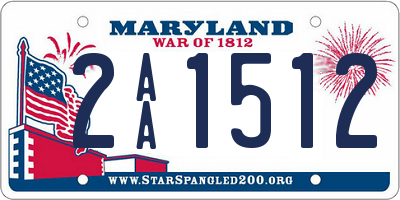 MD license plate 2AA1512