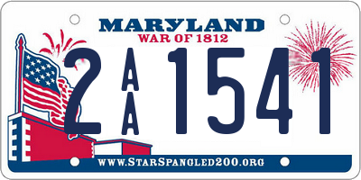 MD license plate 2AA1541