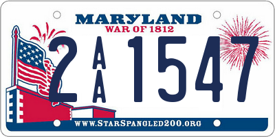 MD license plate 2AA1547