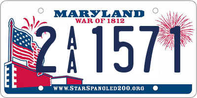MD license plate 2AA1571