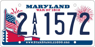 MD license plate 2AA1572