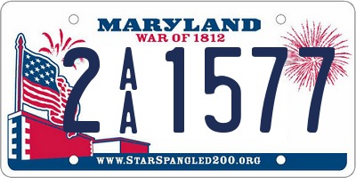 MD license plate 2AA1577