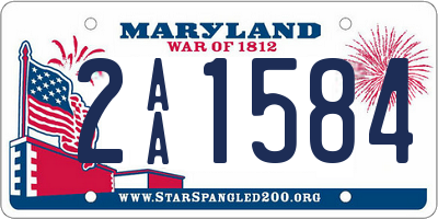 MD license plate 2AA1584