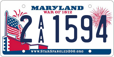 MD license plate 2AA1594