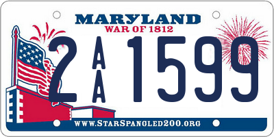 MD license plate 2AA1599