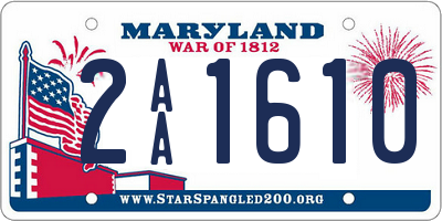 MD license plate 2AA1610