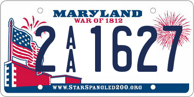 MD license plate 2AA1627