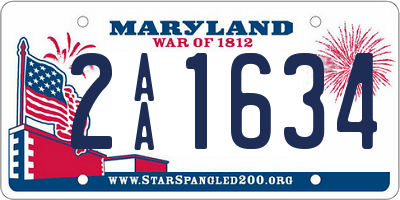 MD license plate 2AA1634