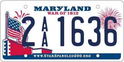 MD license plate 2AA1636