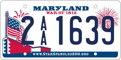 MD license plate 2AA1639