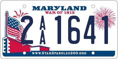 MD license plate 2AA1641