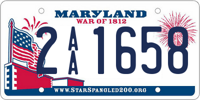 MD license plate 2AA1658
