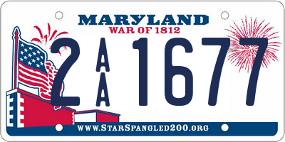 MD license plate 2AA1677