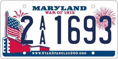 MD license plate 2AA1693