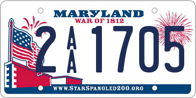 MD license plate 2AA1705