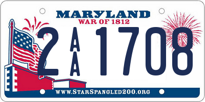 MD license plate 2AA1708