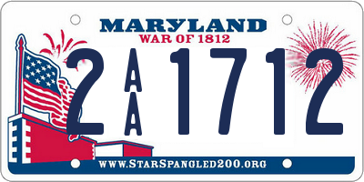 MD license plate 2AA1712