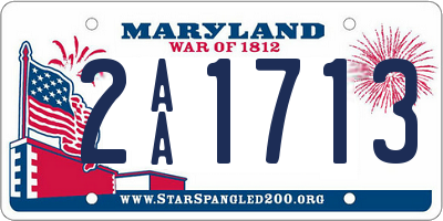 MD license plate 2AA1713