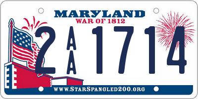 MD license plate 2AA1714