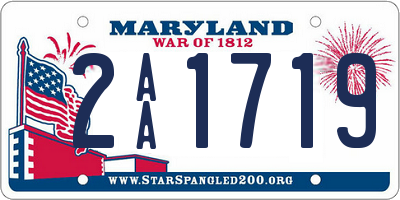 MD license plate 2AA1719