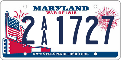 MD license plate 2AA1727