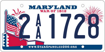 MD license plate 2AA1728