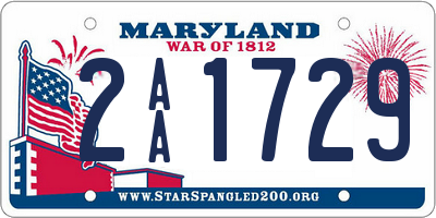 MD license plate 2AA1729